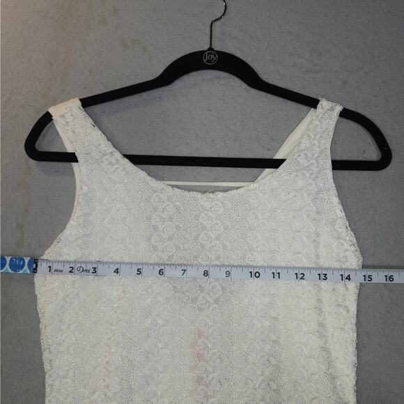 Gilli Dress Womens Small White Mini Dress Lace Overlay Stretch Flowy Cottagecore - Picture 8 of 13